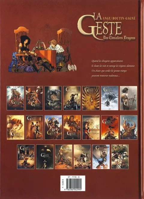 Verso de l'album La Geste des Chevaliers Dragons Tome 19 L'Antidote