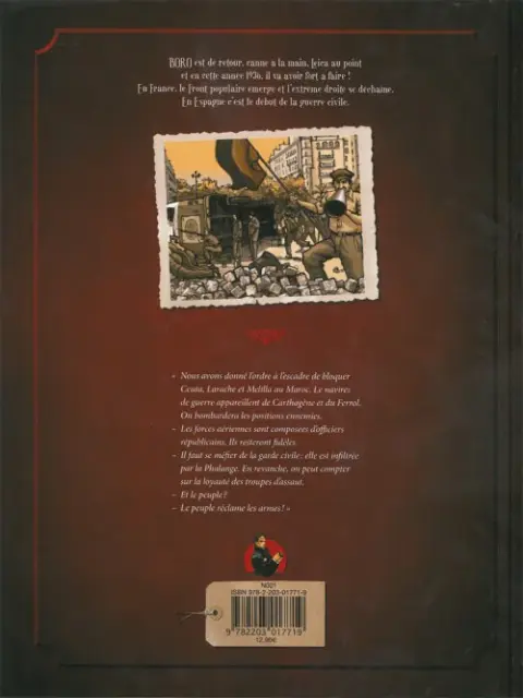 Verso de l'album Les Aventures de Boro, reporter photographe Tome 6 Le Temps des Cerises III