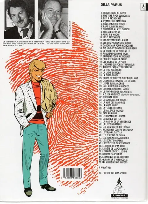 Verso de l'album Ric Hochet Tome 49 L'exécuteur des ténèbres