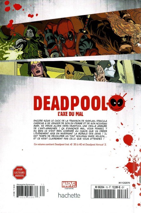Verso de l'album Deadpool - La collection qui tue Tome 70 L'axe du mal