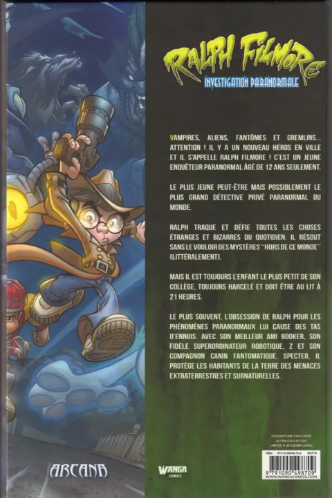 Verso de l'album Ralph Filmore Investigation Paranormale Tome 1 La Malédiction du Magicien