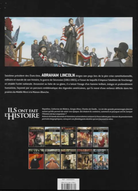 Verso de l'album Ils ont fait l'Histoire Tome 28 Lincoln