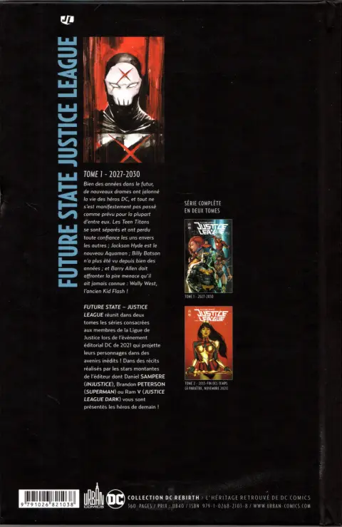 Verso de l'album Future State Justice League Tome 1 2027-2030
