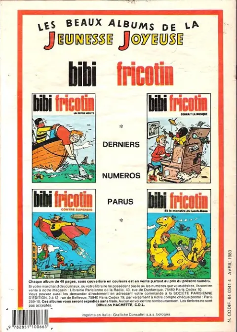 Verso de l'album Les Pieds Nickelés Tome 24 Les pieds nickelés et le parfum sans nom