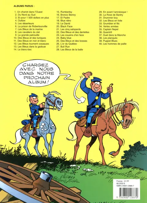 Verso de l'album Les Tuniques Bleues Tome 33 Grumbler et fils