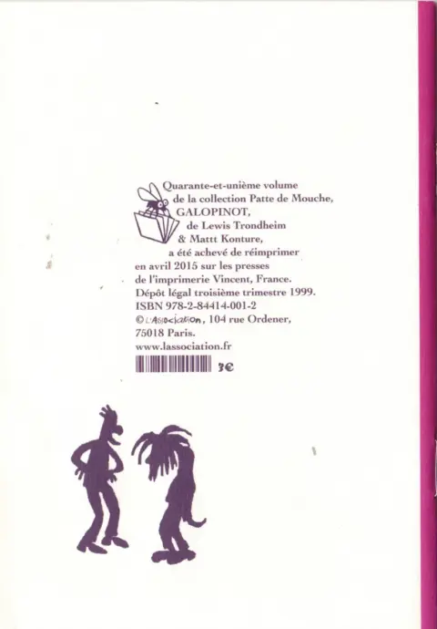 Verso de l'album Galopinot