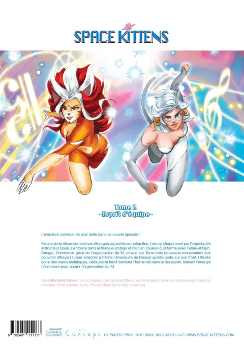 Verso de l'album Space Kittens 2 Esprit d'équipe