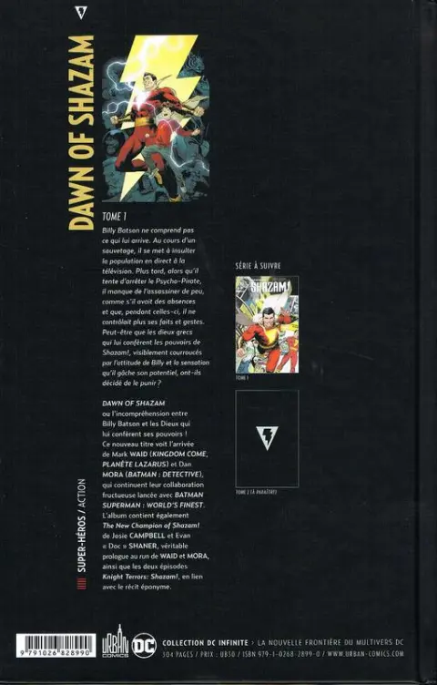 Verso de l'album Dawn of Shazam ! Tome 1
