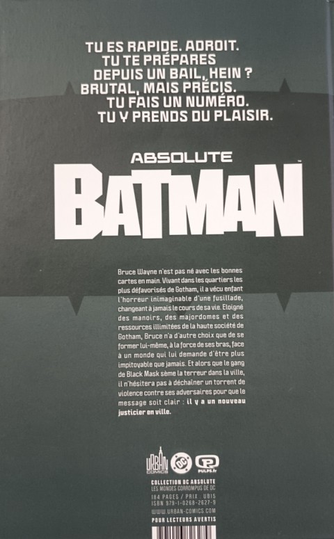 Verso de l'album Absolute Batman Tome 1 Le Zoo