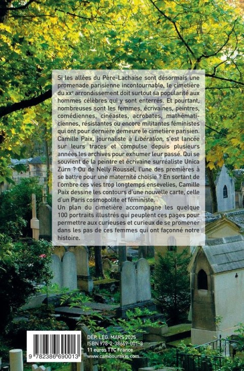 Verso de l'album Mère Lachaise 1 100 portraits pour déterrer le matrimoine funéraire
