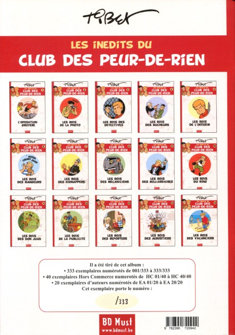 Verso de l'album Le Club des Peur-de-rien Les inédits Tome 10 Les rois du ring