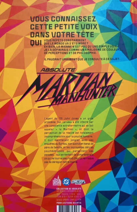 Verso de l'album Absolute Martian Manhunter Tome 1 Vision Martienne