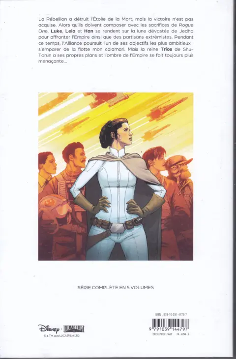 Verso de l'album Star Wars Les Cendres de Jedha