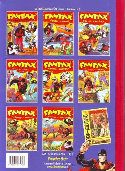 Verso de l'album Fantax Tome 1 Numéros 1 à 8 (1946-1947)