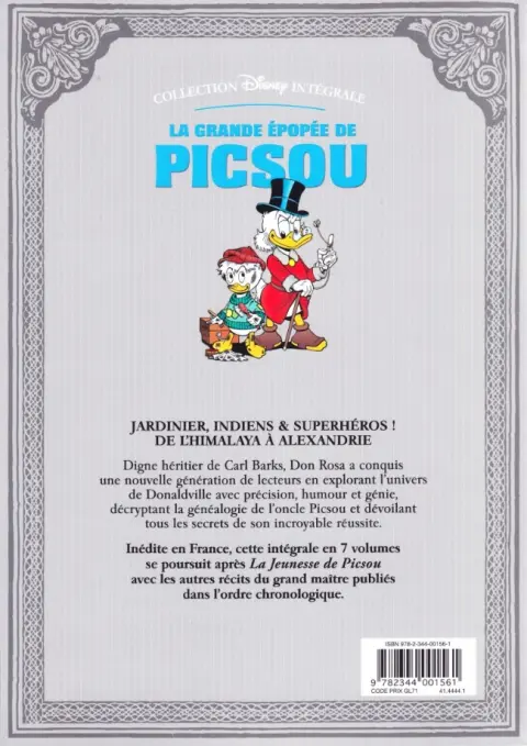 Verso de l'album La Grande Épopée de Picsou Tome IV Trésor sous cloche et autres histoires