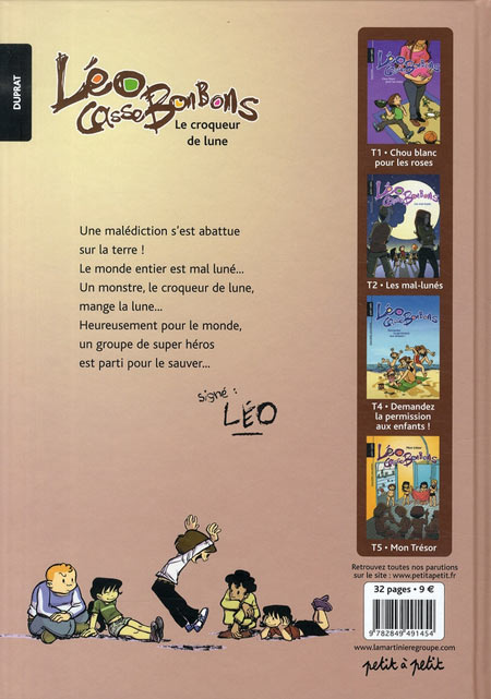 Verso de l'album Léo Cassebonbons Tome 3 Le croqueur de lune