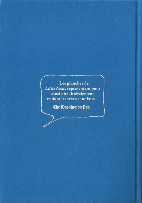 Verso de l'album Les Aventure aériennes de Little Nemo Les aventures aériennes de Little Nemo