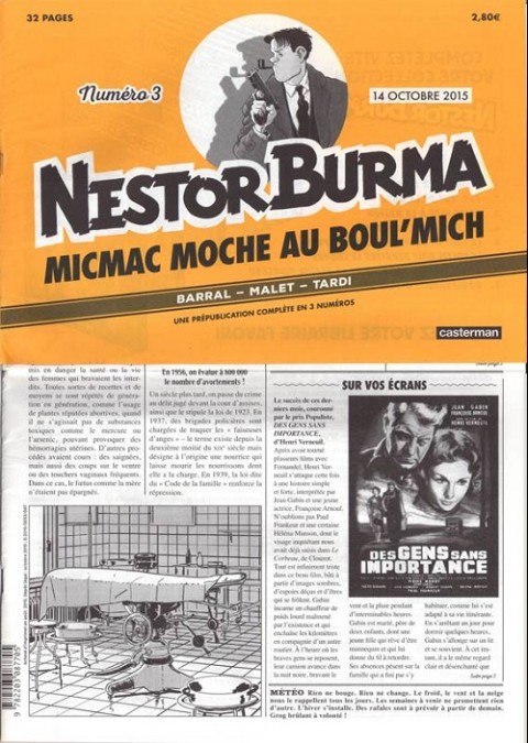 Nestor Burma Tome 3 Micmac moche au Boul'Mich - Numéro 3