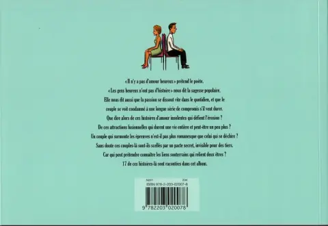 Verso de l'album Les Amours insolentes 17 variations sur le couple