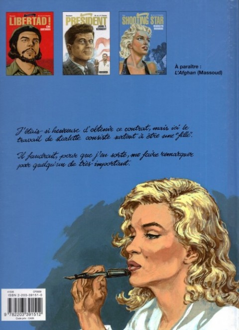 Verso de l'album Rebelles Tome 3 Shooting Star - Marilyn Monroe