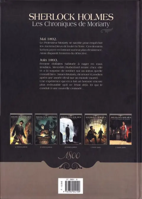 Verso de l'album Sherlock Holmes - Les Chroniques de Moriarty Tome 1 Renaissance