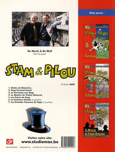 Verso de l'album Les aventures involontaires de Stam & Pilou Tome 5 Les frères de sang