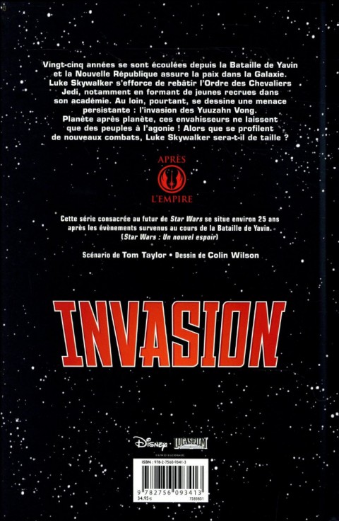 Verso de l'album Star Wars - Invasion Intégrale