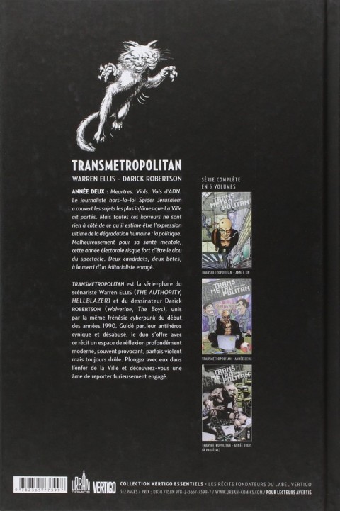 Verso de l'album Transmetropolitan Année Deux