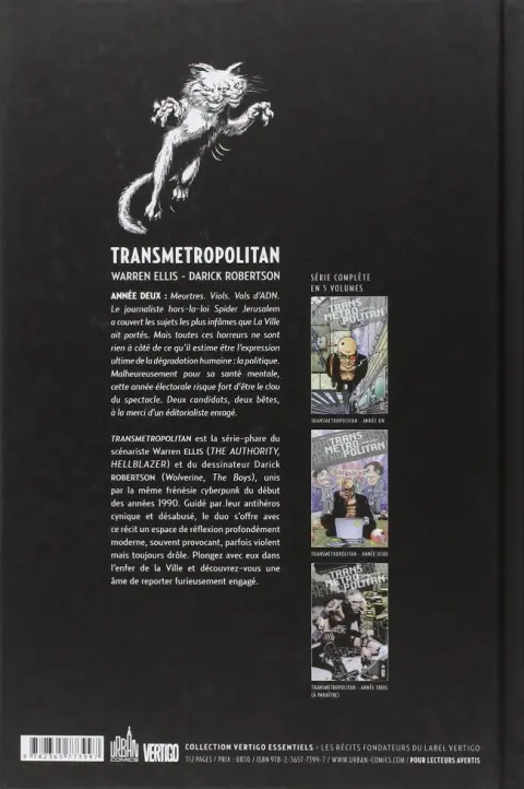 Verso de l'album Transmetropolitan Année Deux