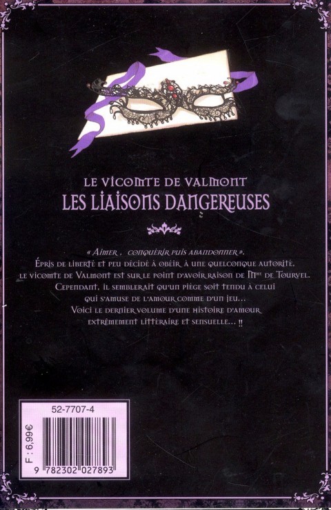 Verso de l'album Le Vicomte de Valmont - Les liaisons dangeureuses Tome II