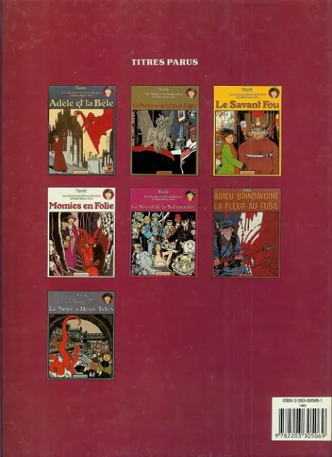 Verso de l'album Les Aventures Extraordinaires d'Adèle Blanc-Sec Tome 5 Le Secret de la Salamandre