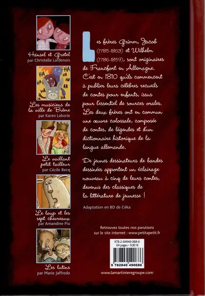 Verso de l'album Les Contes en bandes dessinées Grimm