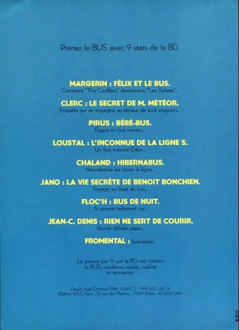 Verso de l'album Félix et le bus SEMTAO1