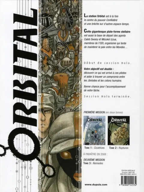 Verso de l'album Orbital Tome 1 Cicatrices