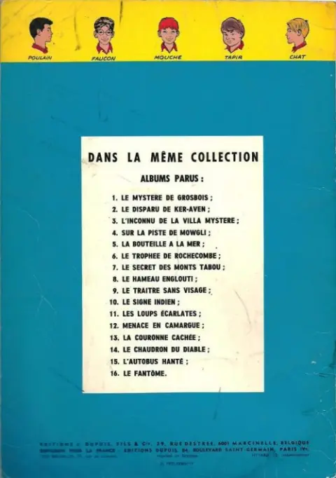Verso de l'album La Patrouille des Castors Tome 2 Le disparu de Ker-Aven