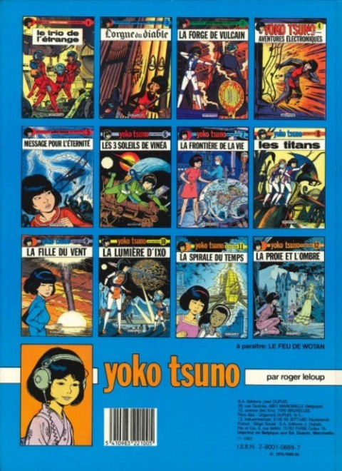 Verso de l'album Yoko Tsuno Tome 4 Aventures électroniques