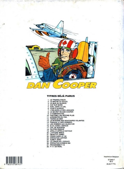 Verso de l'album Les aventures de Dan Cooper Tome 29 L'aviatrice sans nom