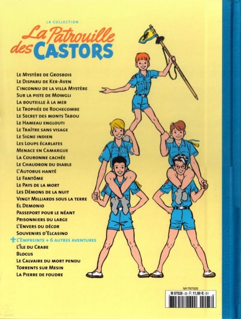 Verso de l'album La Patrouille des Castors La collection - Hachette Tome 25 L'Empreinte + 6 autres aventures