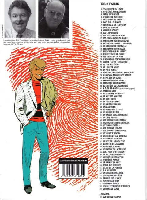 Verso de l'album Ric Hochet Tome 69 L'homme de glace