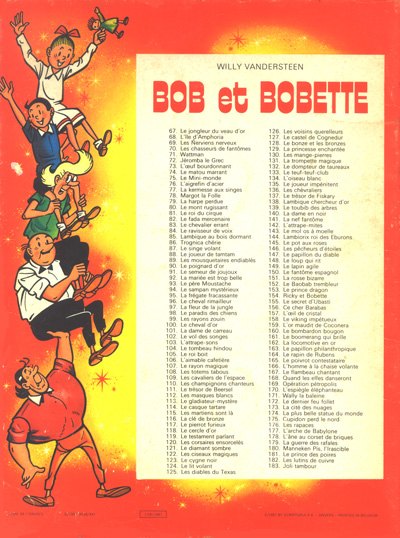 Verso de l'album Bob et Bobette (Publicitaire) Les Pains de pierre