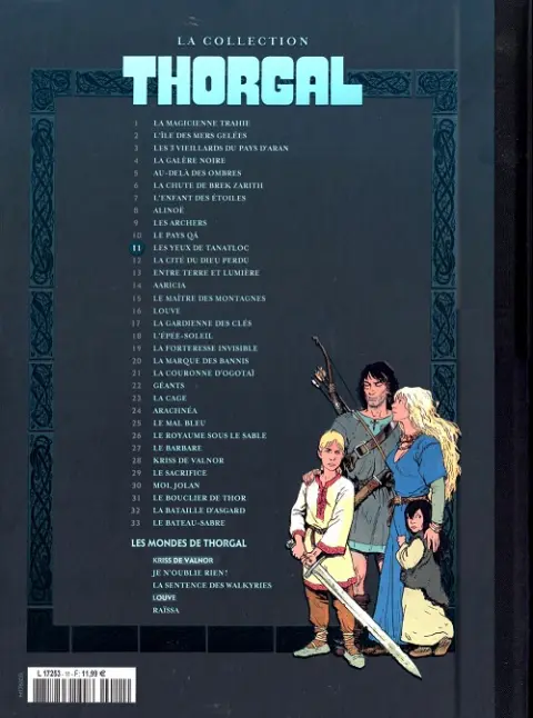 Verso de l'album Thorgal La collection Tome 11 Les yeux de Tanatloc