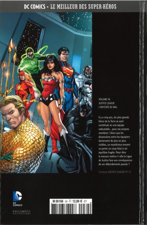 Verso de l'album DC Comics - Le Meilleur des Super-Héros Volume 34 Justice League - L'Odyssée du Mal