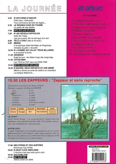 Verso de l'album Les Zappeurs Tome 3 Zappeur et sans reproche