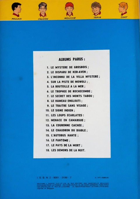 Verso de l'album La Patrouille des Castors Tome 9 Le Traître sans visage