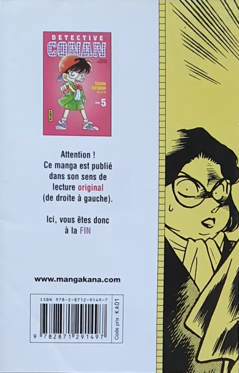 Verso de l'album Détective Conan Tome 5