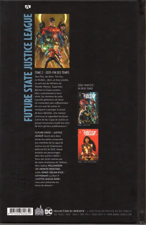 Verso de l'album Future State Justice League Tome 2 2035 - Fin des temps