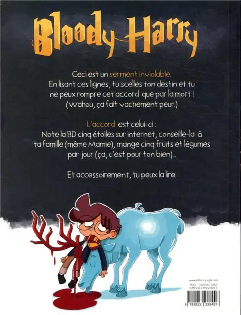 Verso de l'album Bloody Harry Tome 3 Mon sorcier bien-aimé