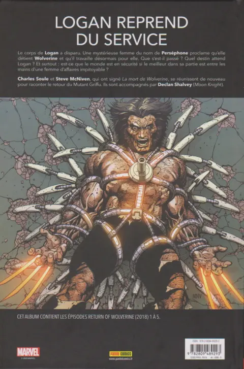 Verso de l'album Wolverine : Le Retour de Wolverine