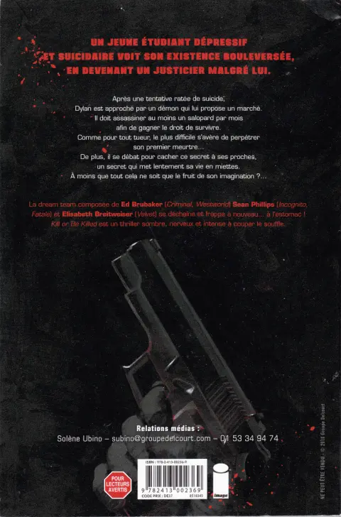 Verso de l'album Kill or Be Killed Tome 1