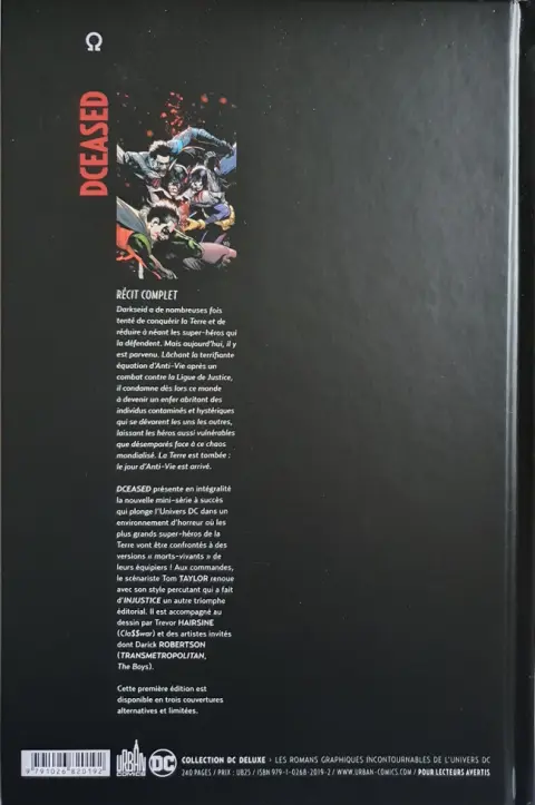 Verso de l'album DCeased 1